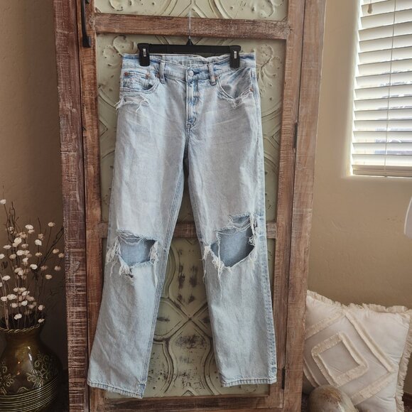American Eagle Outfitters Denim - American Eagle Strigid Distressed Wide Leg Jeans | 2 Long